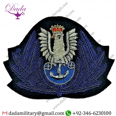Uniform And Ceremonial Accoutrements Poland Navy Officer Hat Cap Blue Badge