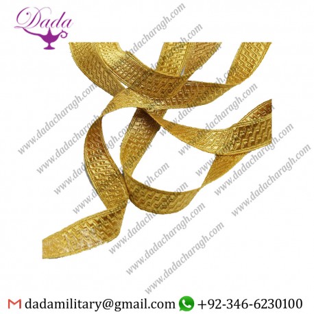Gold Bullion Braid Pax Geometric Pattern Trim