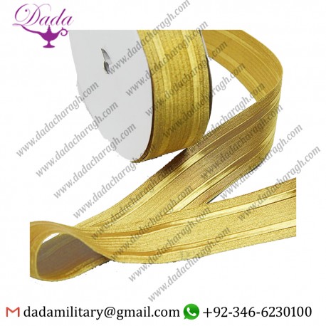 thumbnail image 2 of Braid General’s Officer’s Lace – Gold Mylar Oak Leaf 58mm Rank Marking Trim (R822) 2 of 5