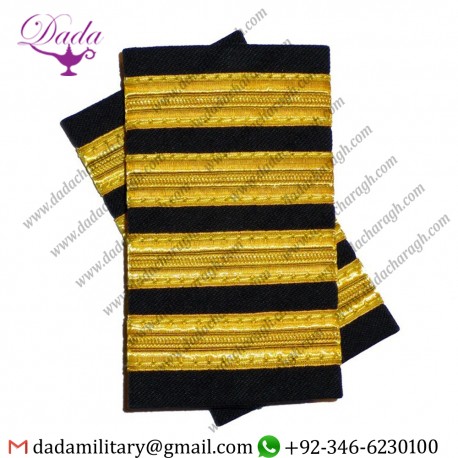Epaulettes 4 Bar Gold Pilot soft shoulder