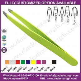 COLOR PRINTED SLANTED TWEEZER,EYEBROW TWEEZERS,STAINLESS STEEL TWEEZER