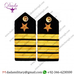 Uniform Epulette Navy Officer Hard Shoulder Boards 4 Stripes For Captain Rank