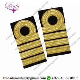 Soft Shoulder board Epulette Navy Captain Epaulets 3 Bar Curl Gold Shoulder Board Insignia Ship Slider