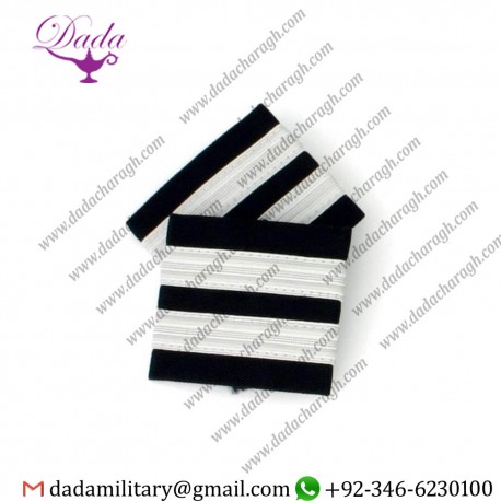 Soft Shoulder board Epulette Epaulettes, 2 Bar Silver small