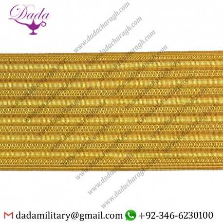 Gold Metal Gilt Wire 38 mm Navy Braid trim Lace for Uniform, Costume, Fancy Dresses