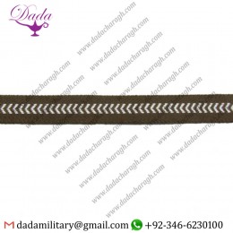 14 Mm Trim Braid Khaki Brown White Chevron Lace