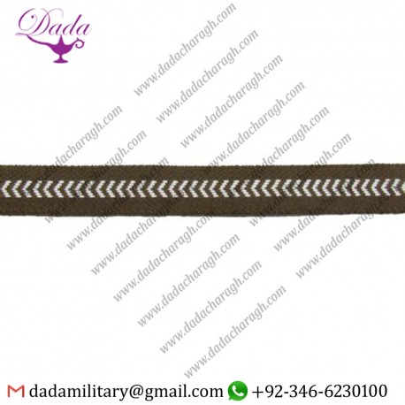 14 Mm Trim Braid Khaki Brown White Chevron Lace