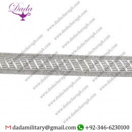 20 Mm Braid Silver Mylar Rank Marking Lace Trim Tresse
