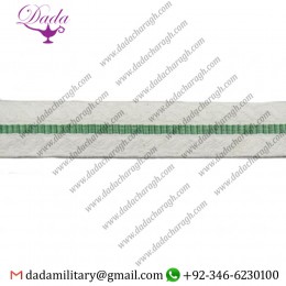 25 mm Braid Cotton White Green White