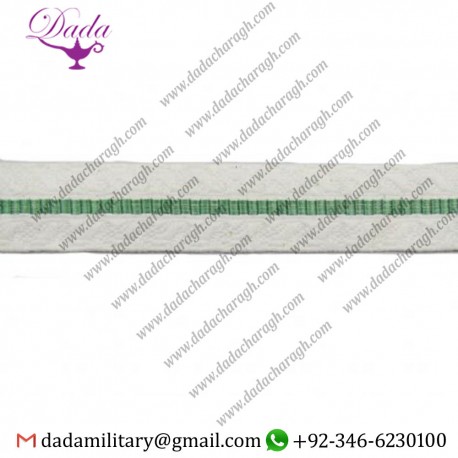 25 mm Braid Cotton White Green White