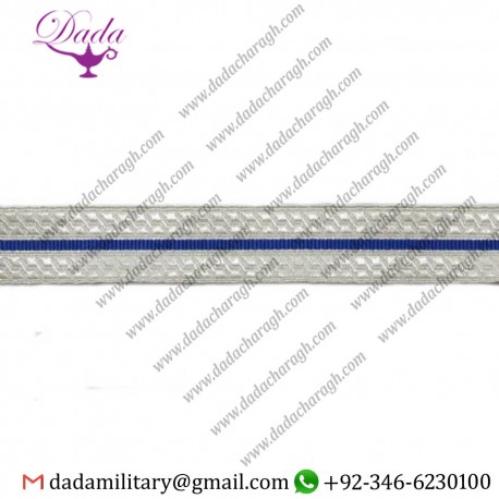 25 mm trim Braid Lace Silver Blue Silver