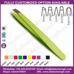EYEBROW STAINLES STEEL PRINTED TWEEZER, TOP RANK BEAUTY TWEEZER