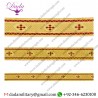 Bethlehem Cross Dark Red With Gold Galloon Lace Braid Trim Tresse