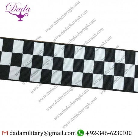 Black and White Diced Braid, 4.5cm 40mm Lace,trim, Police, Scots, Army, Military