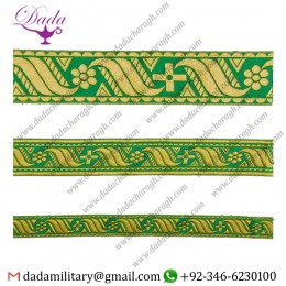 Braid green with gold Galloon Lace Braid trim tresse