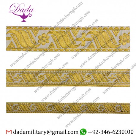 Braid white with gold Galloon Lace Braid trim tresse