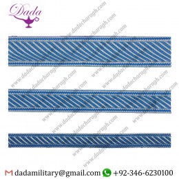 Damascus skyblue with silver gallon lace trim braid