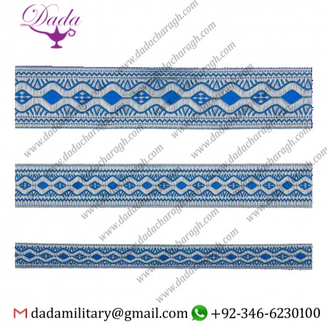Easter skyblue with silver Damascus skyblue with silver gallon lace trim braid