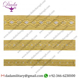 Easter white with gold Damascus skyblue with silver gallon lace trim braid