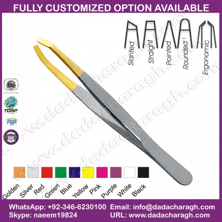 GOLD AND GREY TWEEZER, STAINLESS STEEL  BRAND TWEEZERS