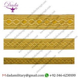 Easter yellow with gold Damascus skyblue with silver gallon lace trim braid