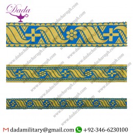 Galloon Lace skyblue with gold