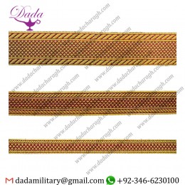 Hilt dark red with gold gallon lace trim braid tresse