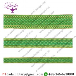 Hilt green with gold gallon lace trim braid tresse