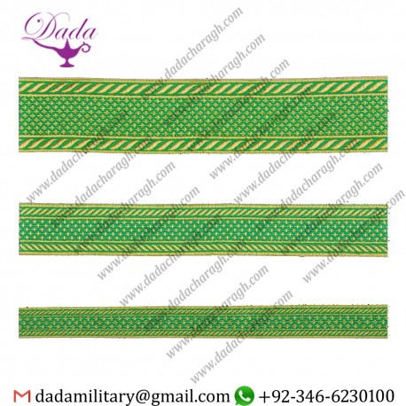 Hilt green with gold gallon lace trim braid tresse
