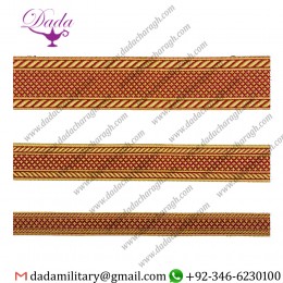 Hilt red with gold gallon lace trim braid tresse