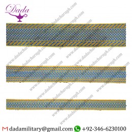 Hilt skyblue with gold gallon lace trim braid tresse
