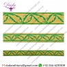 Polistavry green with gold gallon lace trim braid tresse