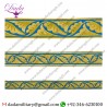 Polistavry skyblue with gold gallon lace trim braid tresse