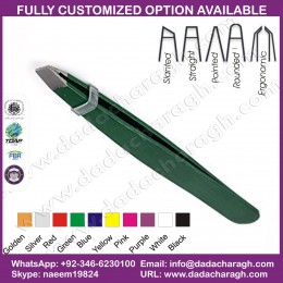 HIGH QUALITY STAINLESS STEEL STRAIGHT TIP EYEBROW TWEEZERS BEST FOR EYEBROW AND EYELASH APPLICATOR