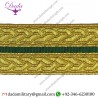 Customized 30 Mm Gold Green Mylar Braid Lace