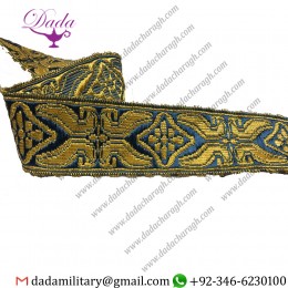Golden And Blue 40mm Braid Trim Gallon