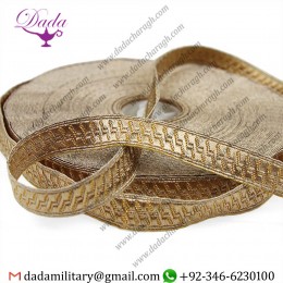 Tawny Gold MORROW braid Geometric pattern Bullion Braid Trim