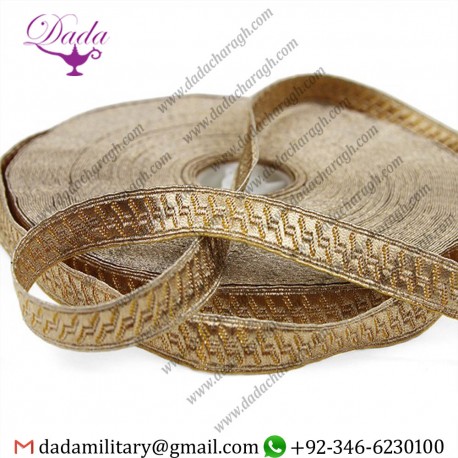 Tawny Gold MORROW braid Geometric pattern Bullion Braid Trim