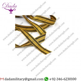 Two color Stripe Gold and Black Bullion Military-Style Braid Trim galon