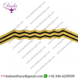 RNVR 3 Bars Sleeve Lace Bars Gold Wire Wavy