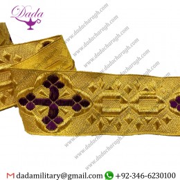 PURPLE CROSS GOLDEN braid tresse GALLON