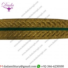 Green Stripe Gold Army Lace, 23mm , Military, Uniform, Fancy Dress Braid