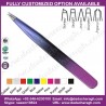 MULTI COLOR FINE POINT EYEBROW TWEEZERS,THREE COLOR TWEEZER ,POWDER COATED