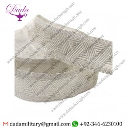Zigzag Pattern Silver Bullion Wire Braid Trim