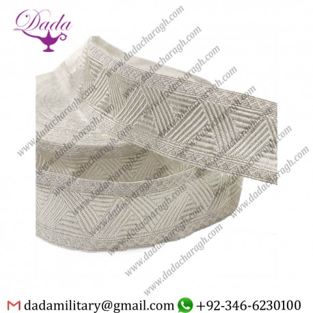 Zigzag Pattern Silver Bullion Wire Braid Trim