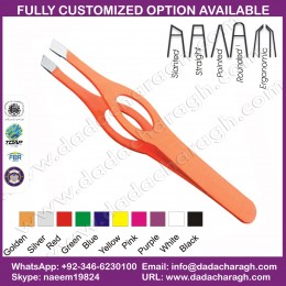 ORANGE COLOR WITH HOLE TWEEZER,HIGH CUSTOMIZED STAMP STAINLESS STEEL