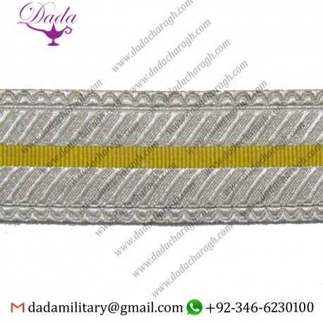 Braid 50 mm Silver Yellow Silver Mylar Lace