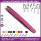 PINK COLOR PRINTED SLANTED TWEEZER, MAKEUP TOOLS, EYEBROW TWEEZER