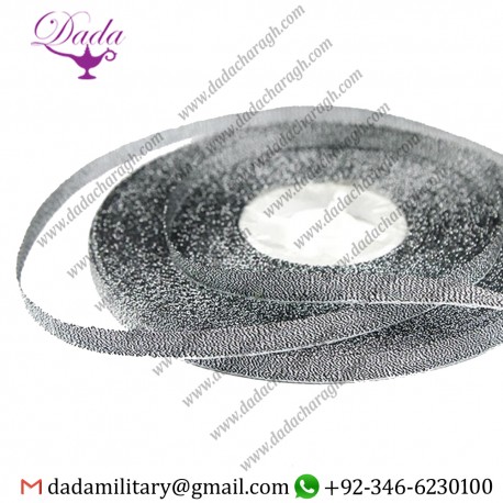 Dark Silver Grosgrain Style Military braid Trim