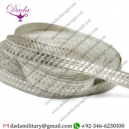 MORROW braid Geometric pattern braid Pale Silver Bullion Braid Trim